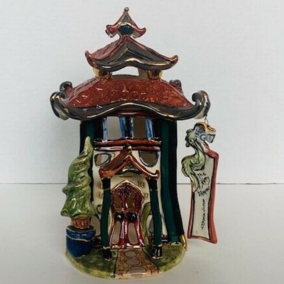 Blue Sky Pottery sculpture cottage Asian Restaurant figurine rare - Picture 2 of 7